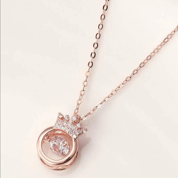 NWT•ROSE GOLD CROWN WATCH ME SHINE NECKLACE•NEW• - Picture 1 of 12